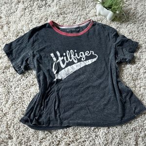 Hilfiger Baseball vintage sport grey athletic hipster y2k athletic belly…